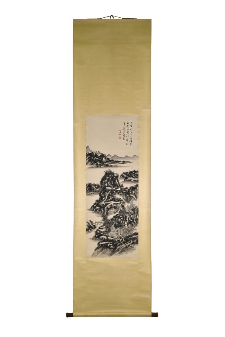 CHINESE PAINTING SCROLL OF WATERSIDE LANDSCAPE (1 of 10)