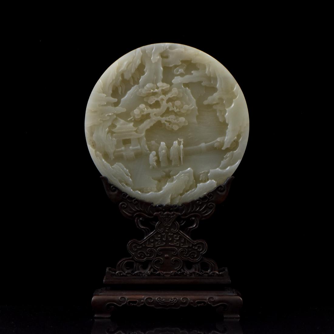 WHITE JADE PANORAMIC CIRCULAR TABLE SCREEN (1 of 9)