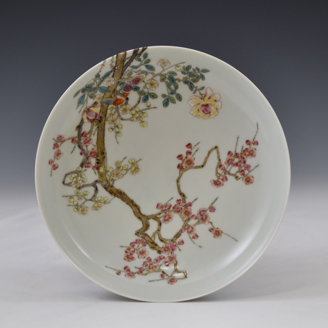 FAMILLE ROSE PLATE OF PEONY & CHERRY BLOOMS MOTIF (1 of 10)