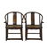 18TH C PAIR HUANGHUALI WICKER HORSESHOE BACK ARMCHAIRS
