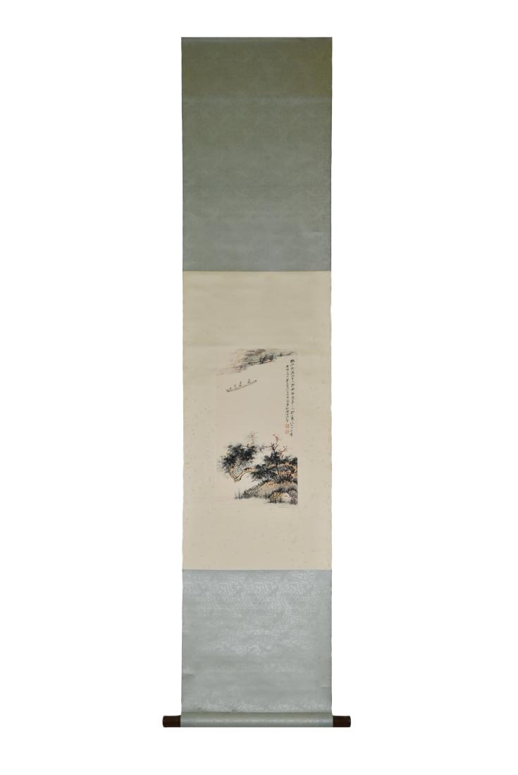 CHINESE PAINTING SCROLL OF BOAT & WATERSIDE LANDSCAPE (1 of 10)