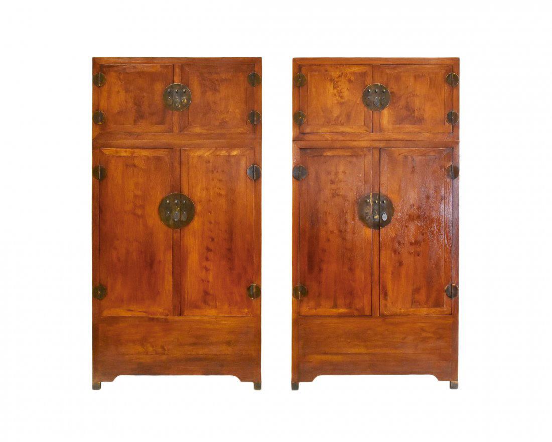 PAIR OF CHINESE HUANGHUALI LARGE CABINETS (1 of 5)
