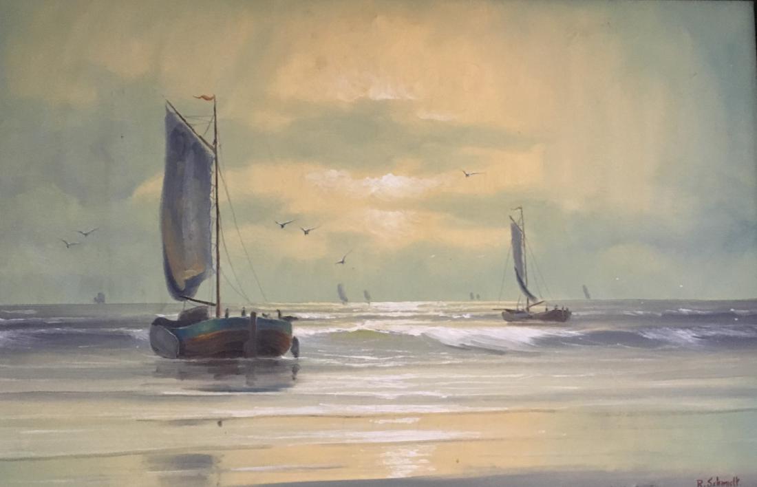 MARITIME OIL ON CANVAS ROBERT SCHMIDT HAMBURG (1 of 3)