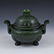 QING CHINESE GREEN JADE COVERED TRIPOD CENSER - 8
