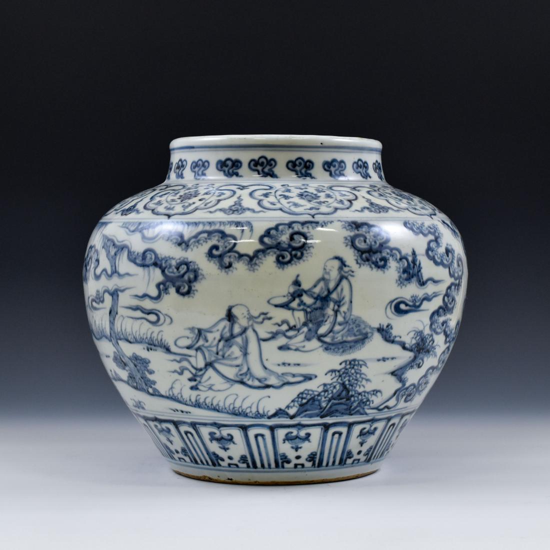 CHINESE MING BLUE AND WHITE JAR (1 of 12)