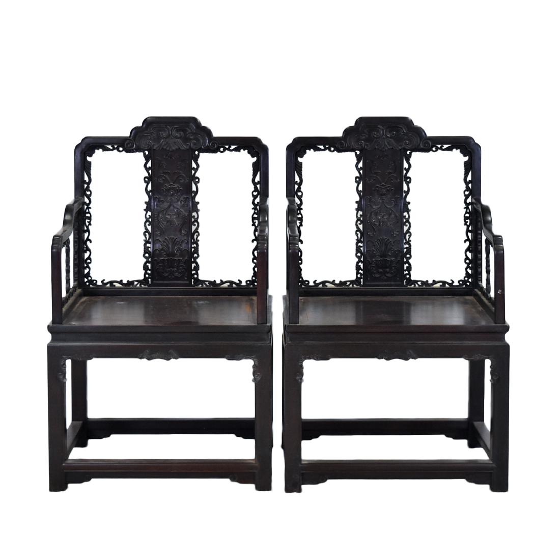 18/19TH C PAIR OF ZITAN DEMOUNTABLE MASTER ARMCHAIRS (1 of 12)