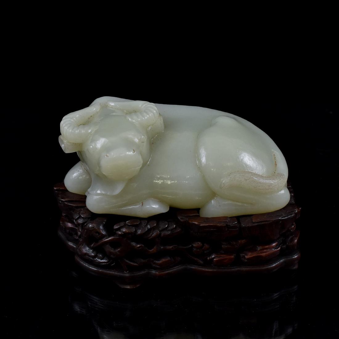 CHINESE JADE WATER BUFFALO SCULPTURE (1 of 9)
