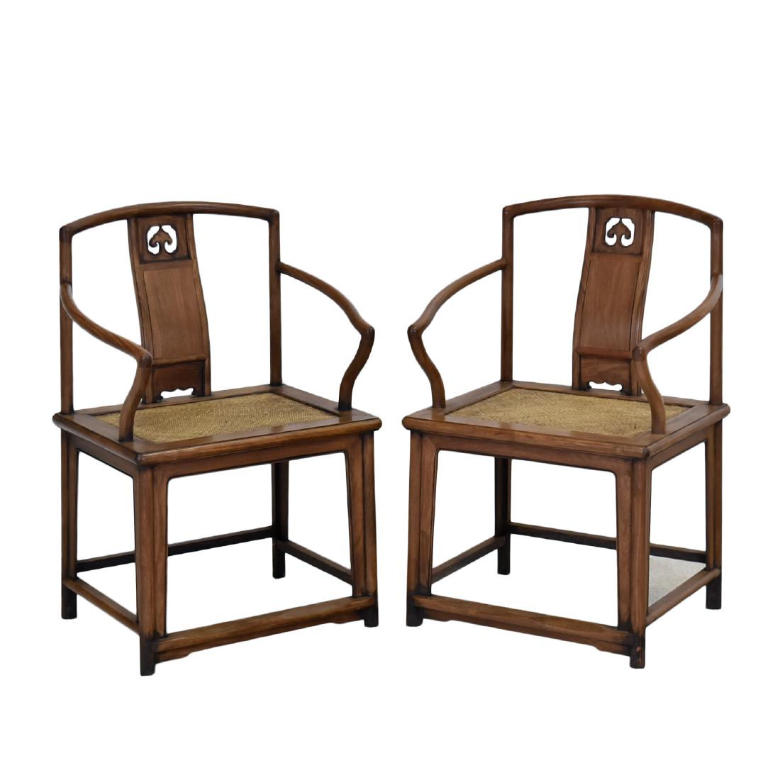 PAIR OF HUANGHUALI SOUTHERN OFFICIAL'S HAT ARMCHAIRS (1 of 14)