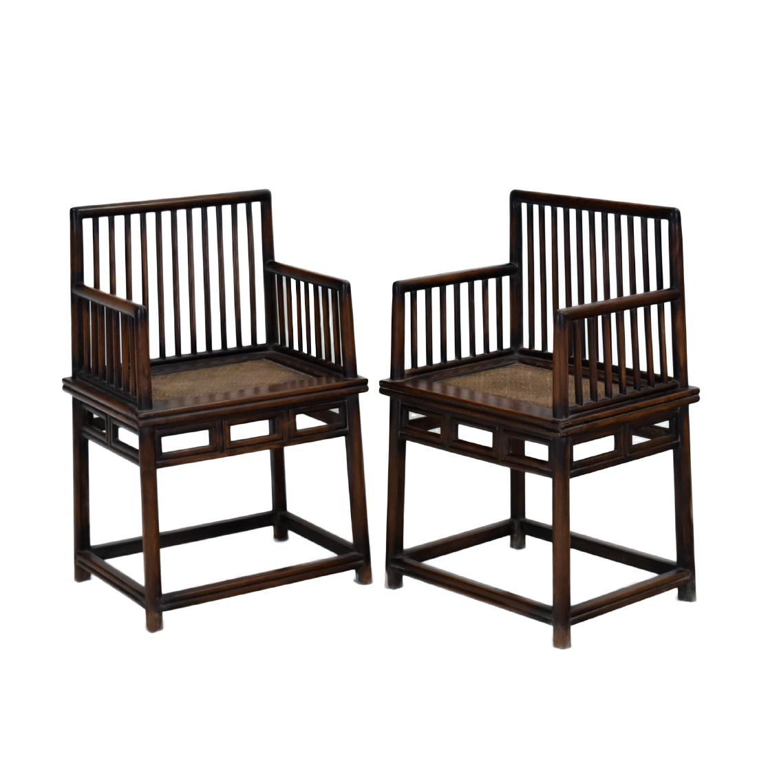 18/19TH C. PAIR OF HUANGHUALI ROSE ARMCHAIRS, MEIGUI YI (1 of 11)