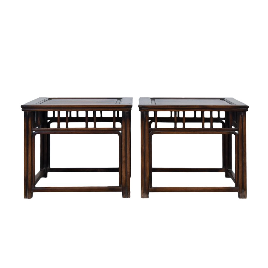 19TH C PAIR OF HUANGHUALI SQUARE STANDS (1 of 15)