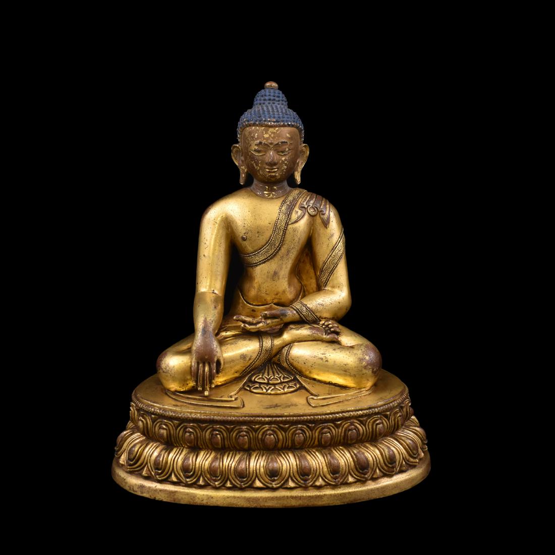 QING GILT BRONZE SHAKYAMUNI BUDDHA (1 of 17)