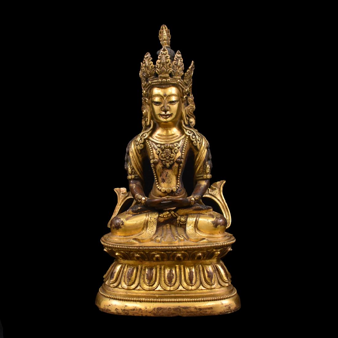 QING GILT BRONZE AMITAYUS BUDDHA (1 of 14)