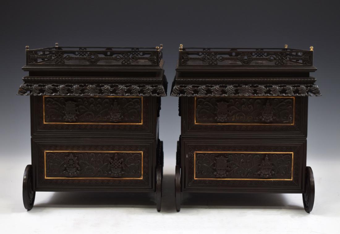 PAIR OF CHINESE ZITAN WEITUO INCENSE STANDS (1 of 11)