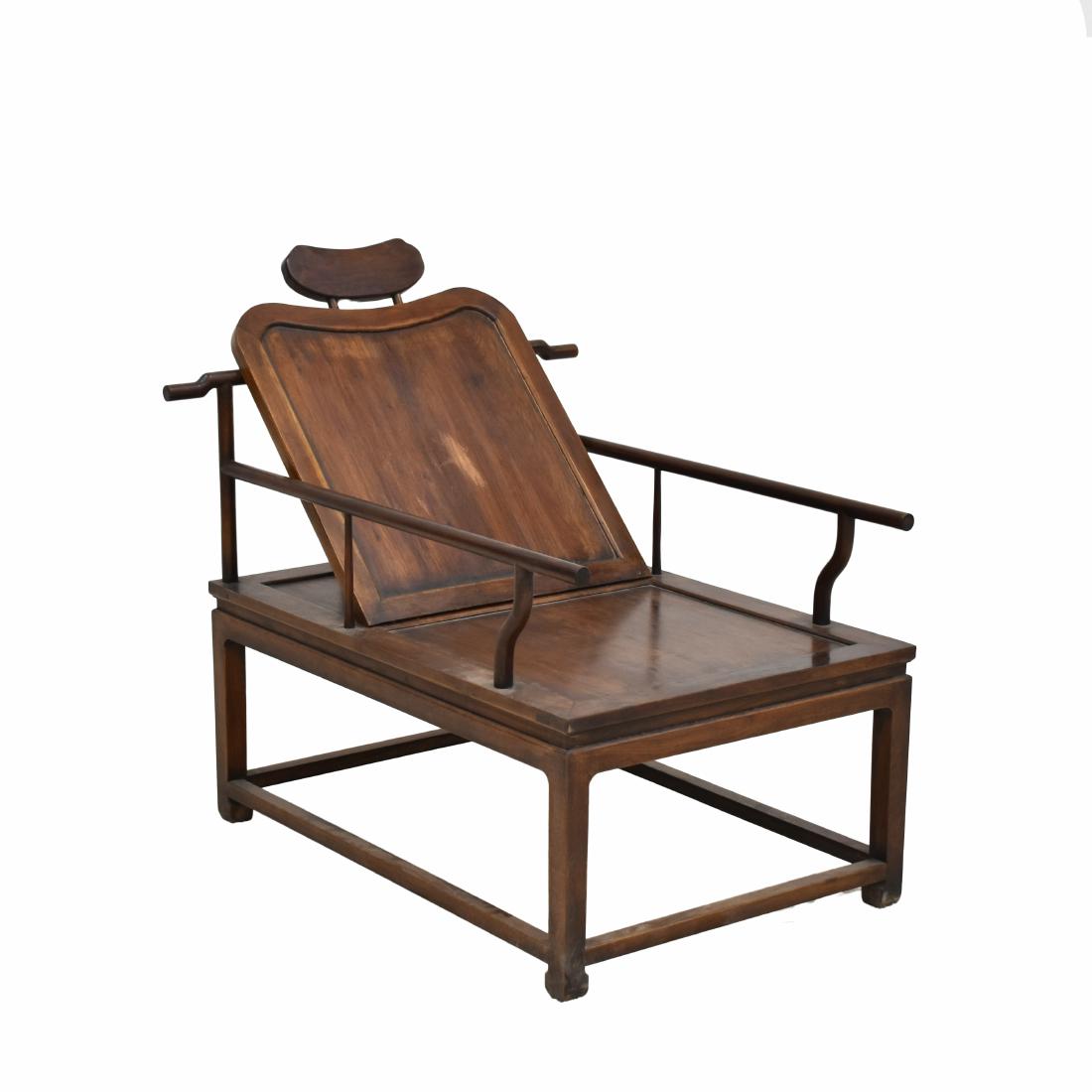 19TH C ANTIQUE CHINESE HUANGHUALI RECLINED CHAIR (1 of 10)