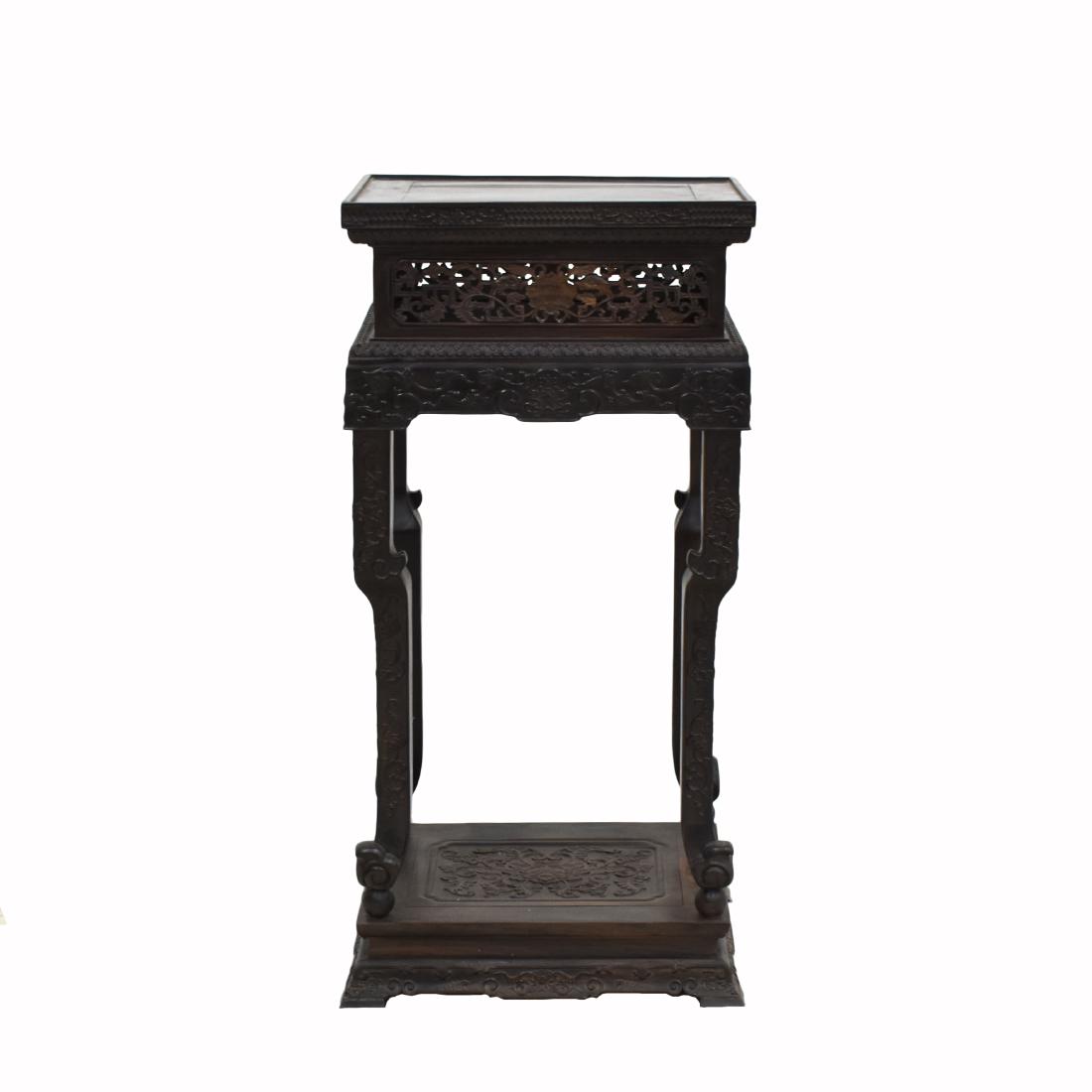 19TH C CHINESE ZITAN TALL STAND (1 of 14)