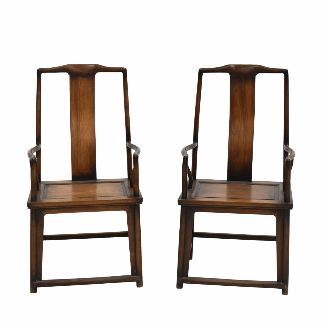18TH C PAIR OF CHINESE HUANGHUALI OFFICER CHAIR (1 of 11)