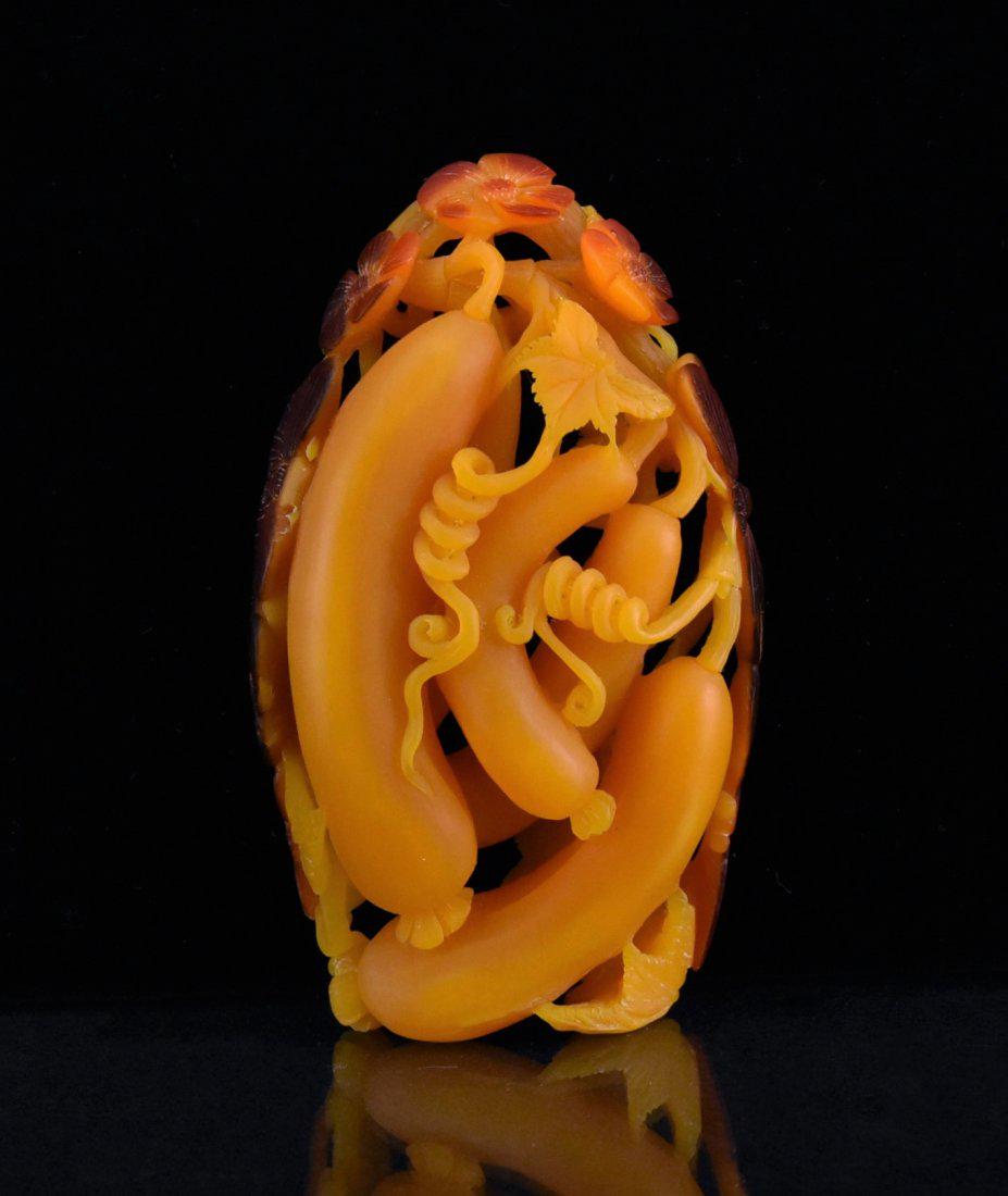 RARE, 19TH C. GOURD MOTIF CHINESE HORNBILL PENDANT (1 of 10)