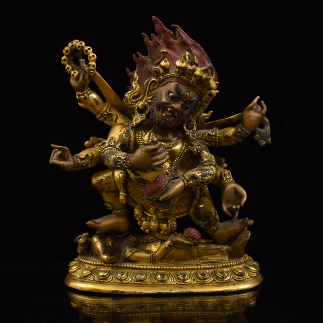 QING GILT BRONZE SIX ARMED MAHAKALA (1 of 10)