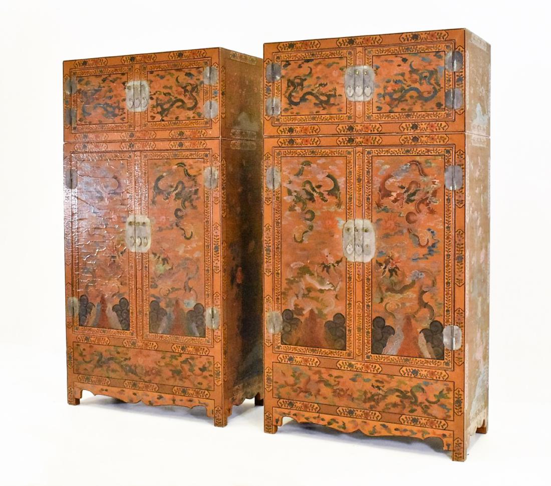 PAIR OF MASSIVE DRAGONS MOTIF LACQUERED CABINETS (1 of 10)