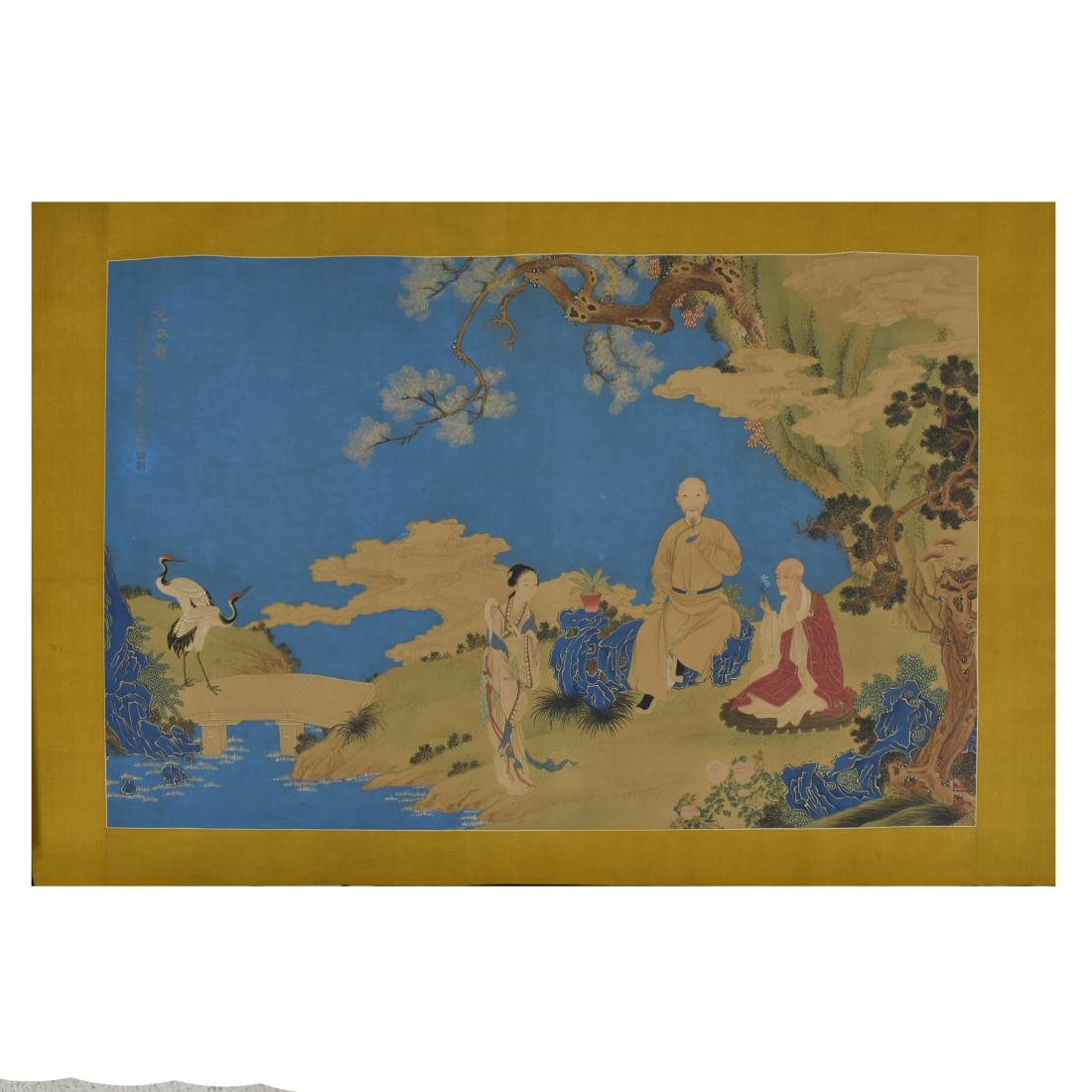 CHINESE PAINTING OF THREE SCHOLLARS (1 of 7)