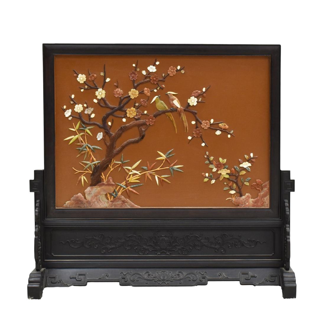 SEMI-PRECIOUS STONES INLAID TABLE SCREEN (1 of 7)