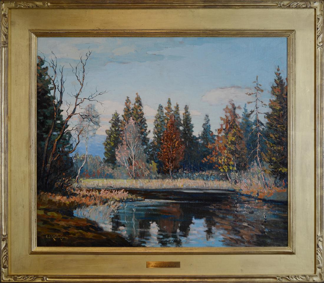 WALTER KOENIGER (1881-1943) 'AUTUMN POND AT WOODSTCOK' (1 of 3)