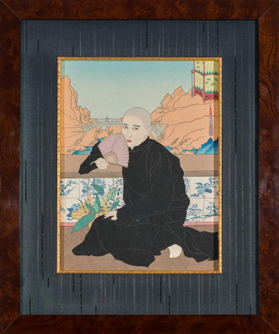 PAUL JACOULET, SELF POTRAIT, WOOD BLOCK PRINT (1 of 1)