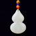 CARVED WHITE JADE OF DOUBLE GOURD PENDANT