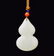 CARVED WHITE JADE OF DOUBLE GOURD PENDANT - 2