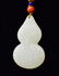 CARVED WHITE JADE OF DOUBLE GOURD PENDANT - 3