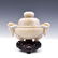 JADE LIDDED TRIPOD CENSER ON STAND
