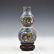 LAPIS LAZULI DOUBLE GOURD VASE & STONES INLAID ON STAND