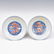 PAIR OF YONGZHENG BLUE AND RED DRAGON PLATES