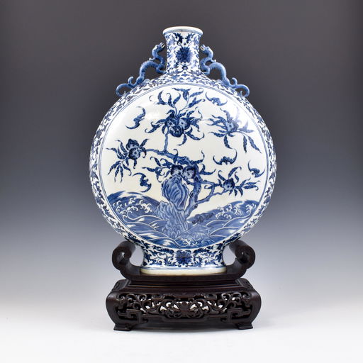Jiaqing Blue And White Moon Vase On Stand Oct 19 2019 Eden Jiaqing Blue And White Moon Vase On Stand Oct 19 2019 Eden