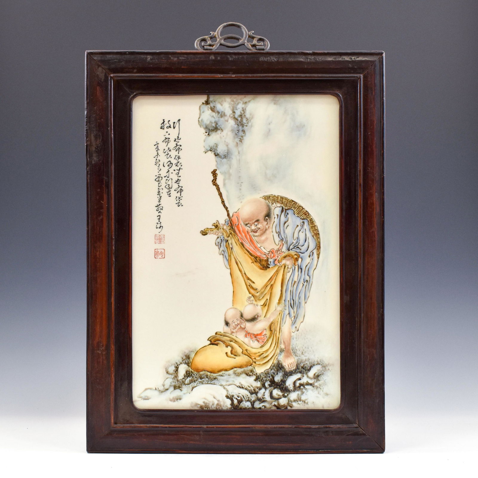 WANGBU PORCELAIN PAINTING PLAQUE OF DAMO (1 of 10)