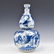CHONGZHEN BLUE AND WHITE FIGURINE DOUBLE GOURD VASE