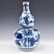 CHONGZHEN BLUE AND WHITE FIGURINE DOUBLE GOURD VASE - 6