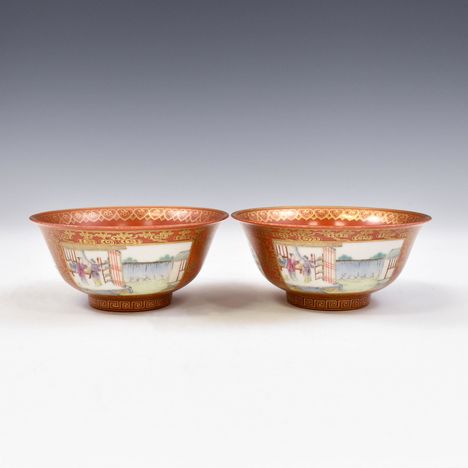 PAIR QING DAOGUANG RUBY RED BOWLS (1 of 5)