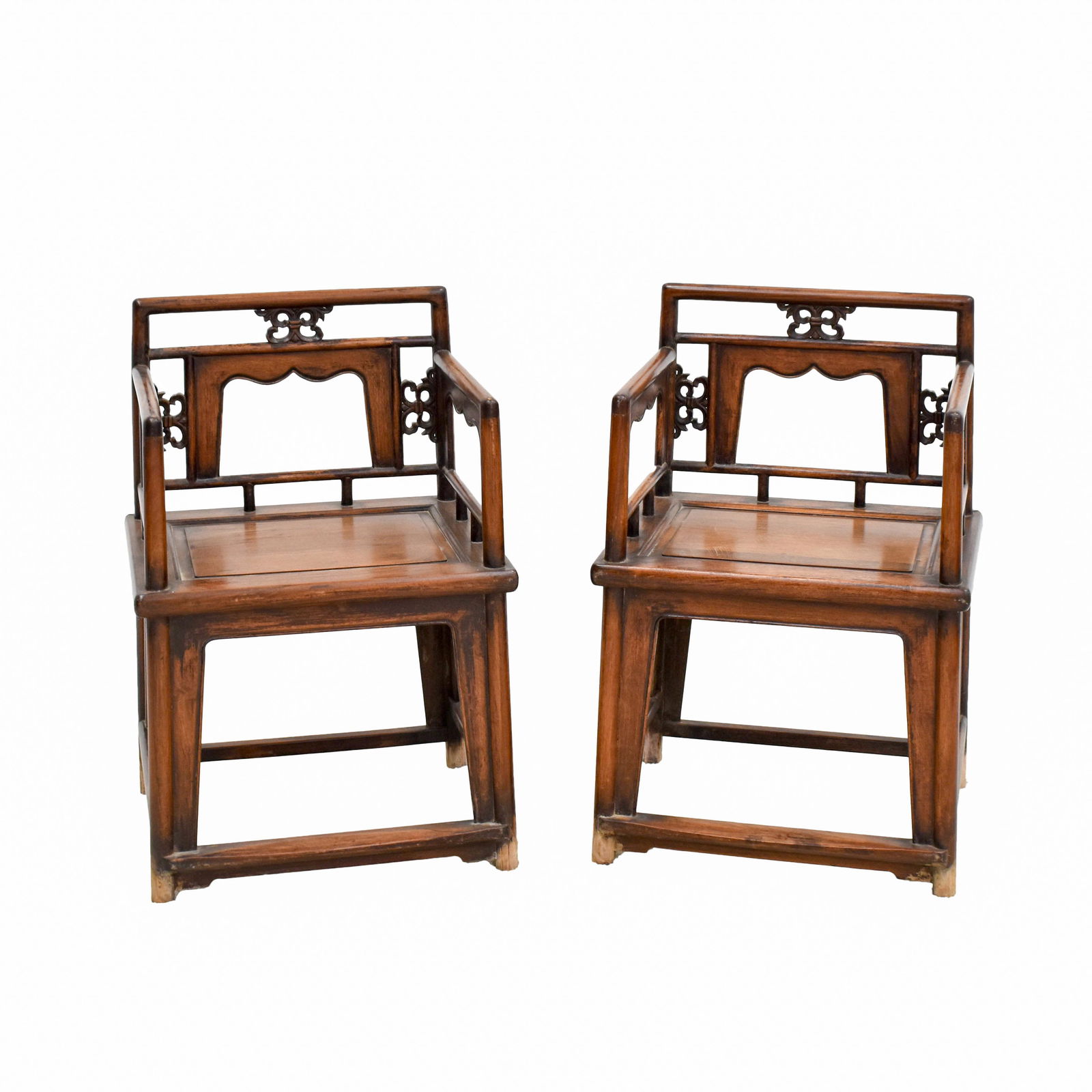 PAIR OF CARVED HUANGHUALI ROSE CHAIRS, MEIGUI YI (1 of 7)