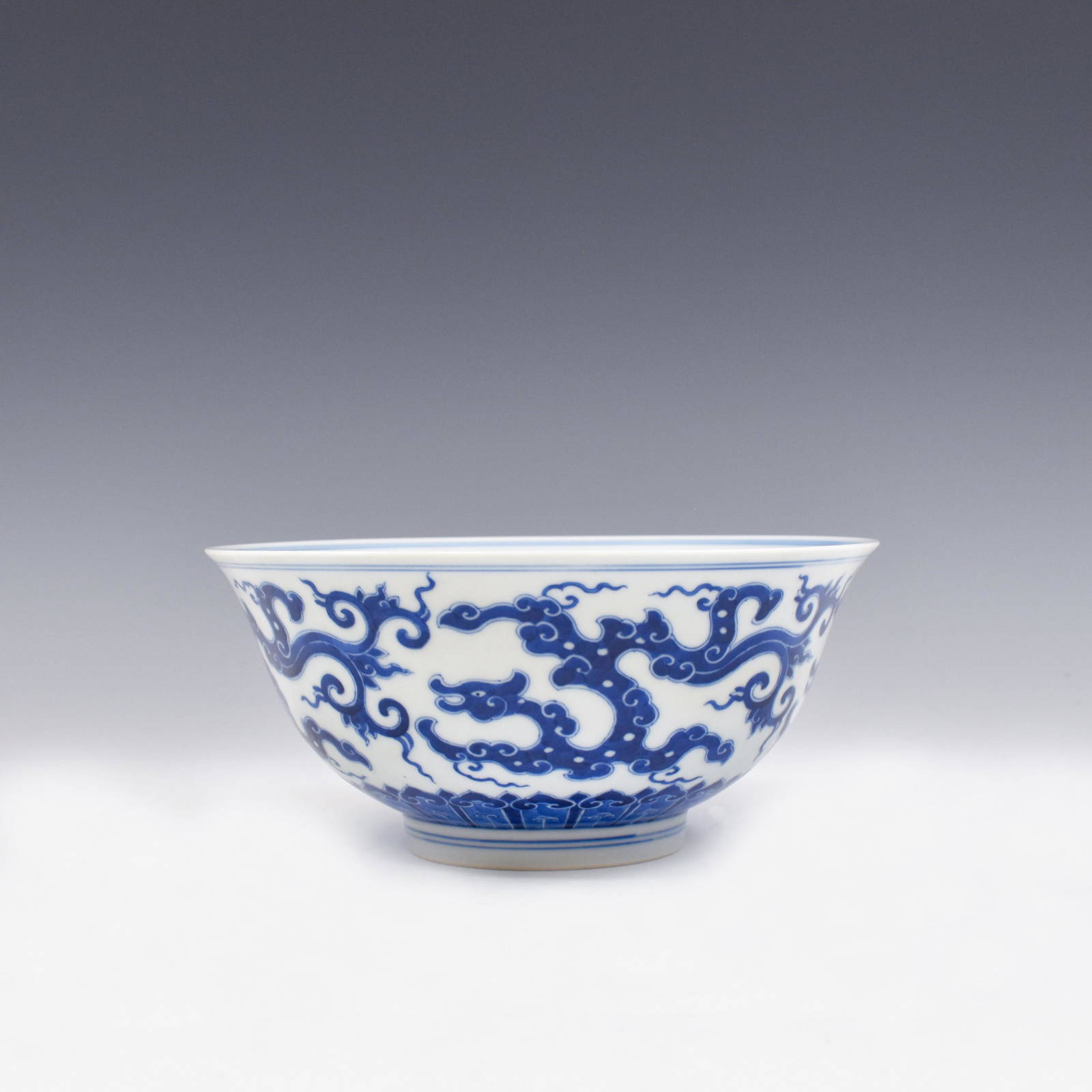 KANGXI BLUE AND WHITE DRAGON BOWL