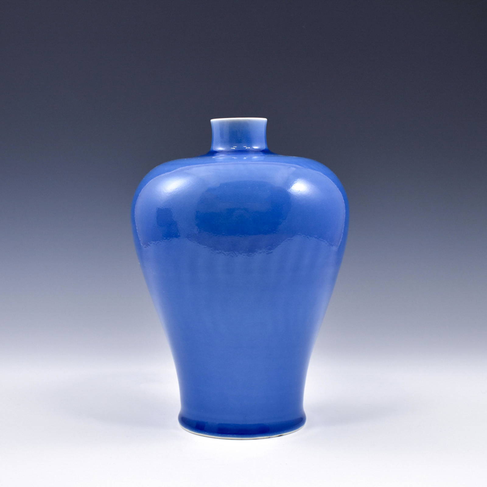 QIANLONG BLUE MONOCHROME MEIPING VASE