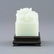WHITE JADE CARVED DRAGON SEAL ON STAND - 10