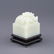 WHITE JADE CARVED DRAGON SEAL ON STAND