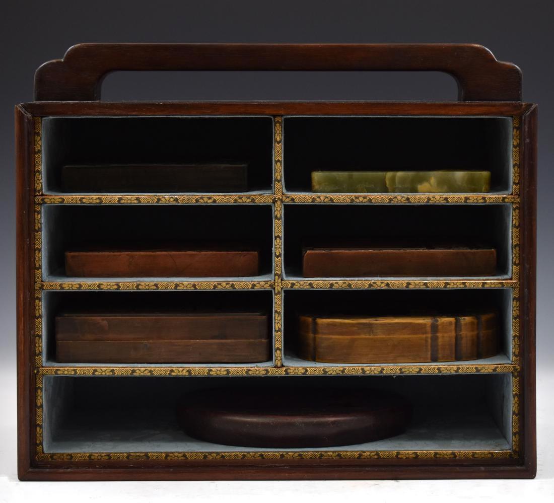 SET OF 7 PCS DUAN INK STONE IN SCHOLLAR BOX (1 of 16)