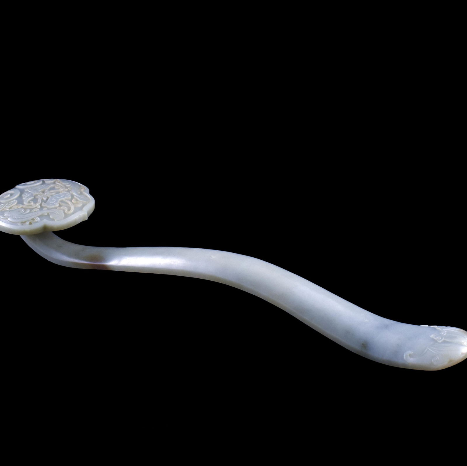 FINE WHITE JADE  CARVED RUYI SCEPTER (1 of 8)