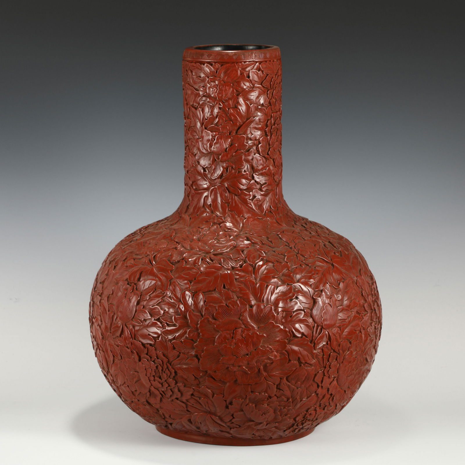QIANLONG CINNABAR CARVED LARGE CELESTIAL VASE (1 of 10)