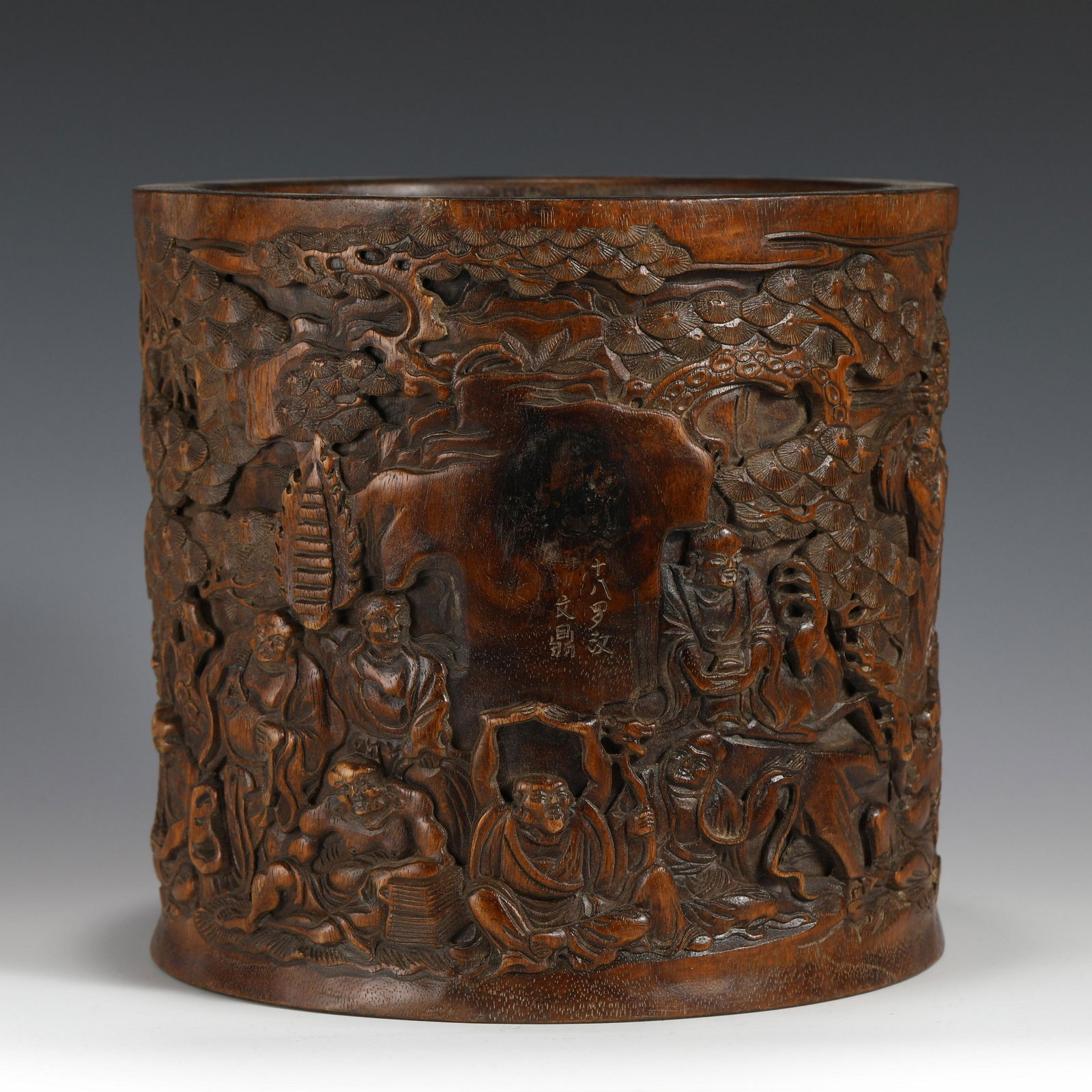 ANTIQUE HUANGHUALI CARVED BRUSH POT (1 of 10)