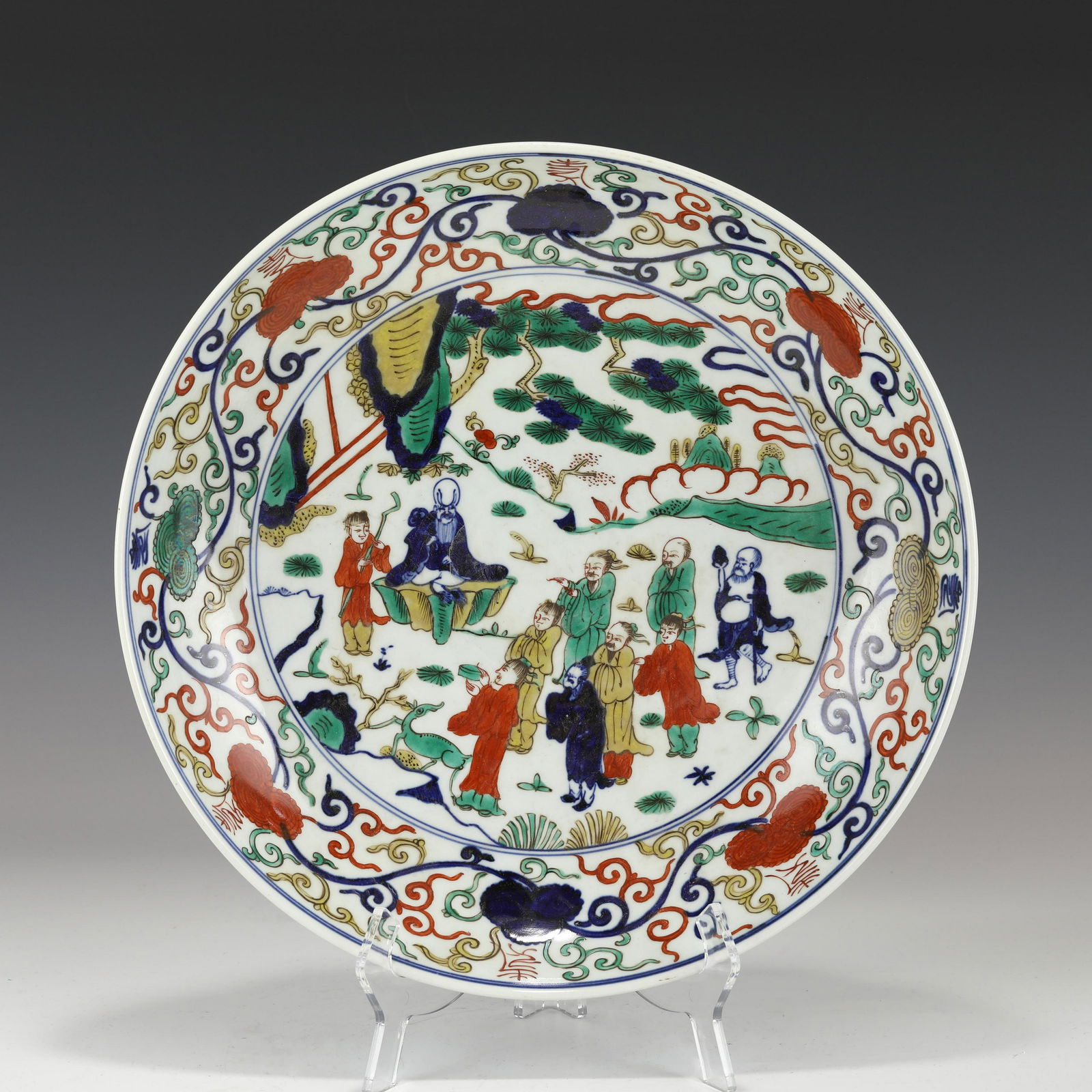 MING JIAJING WUCAI IMMORTALS PLATE (1 of 10)