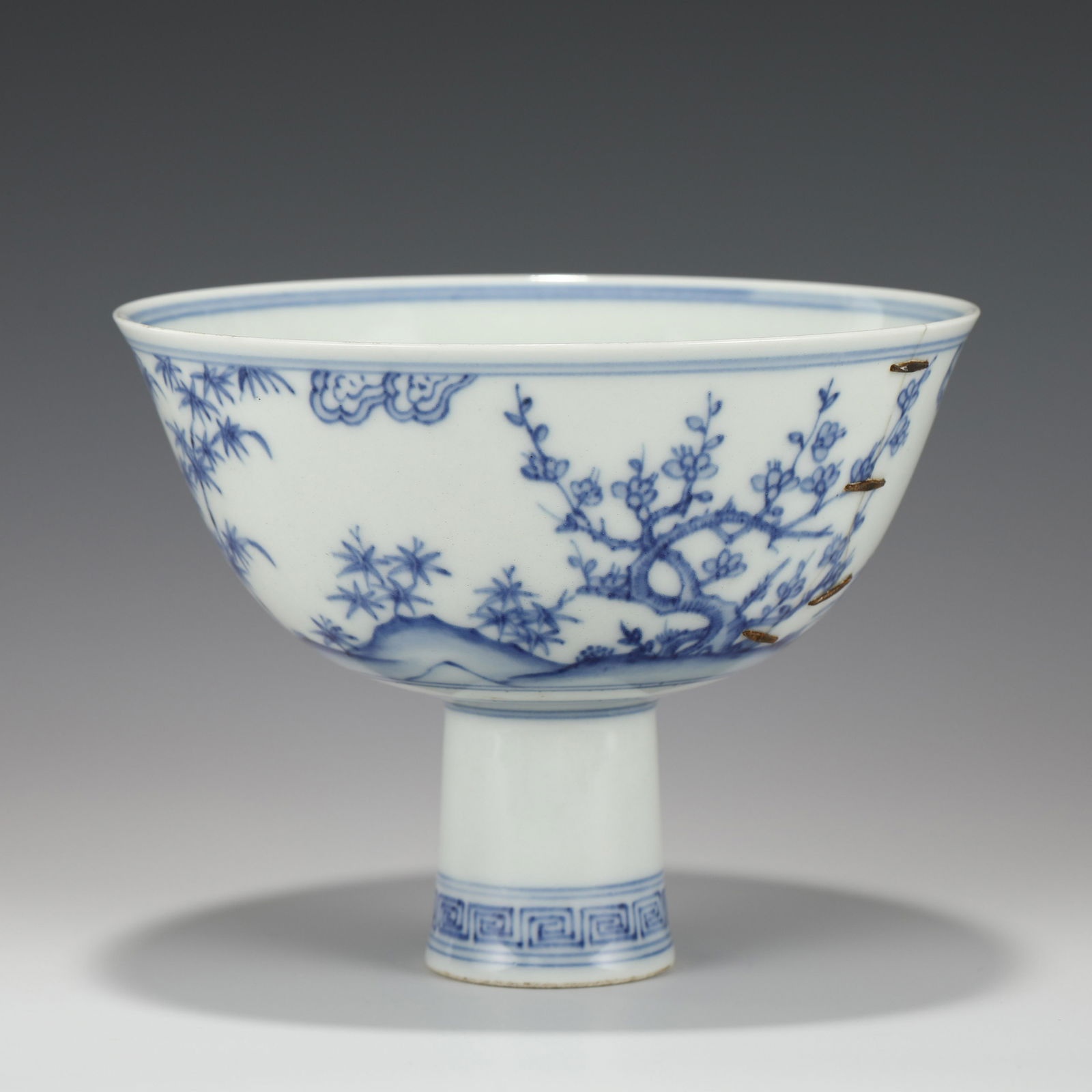 MING CHENGHUA BLUE & WHITE HIGH STEM BOWL (1 of 10)