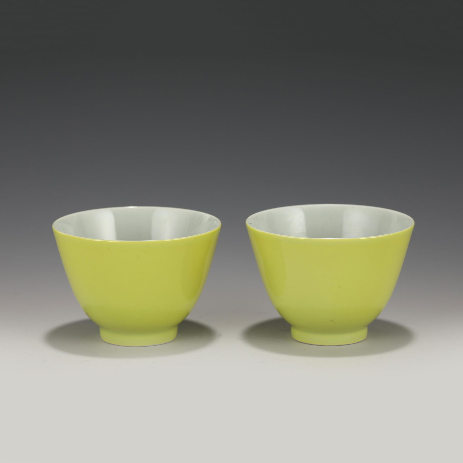 PAIR YONGZHENG YELLOW GLAZED CUPS (1 of 10)